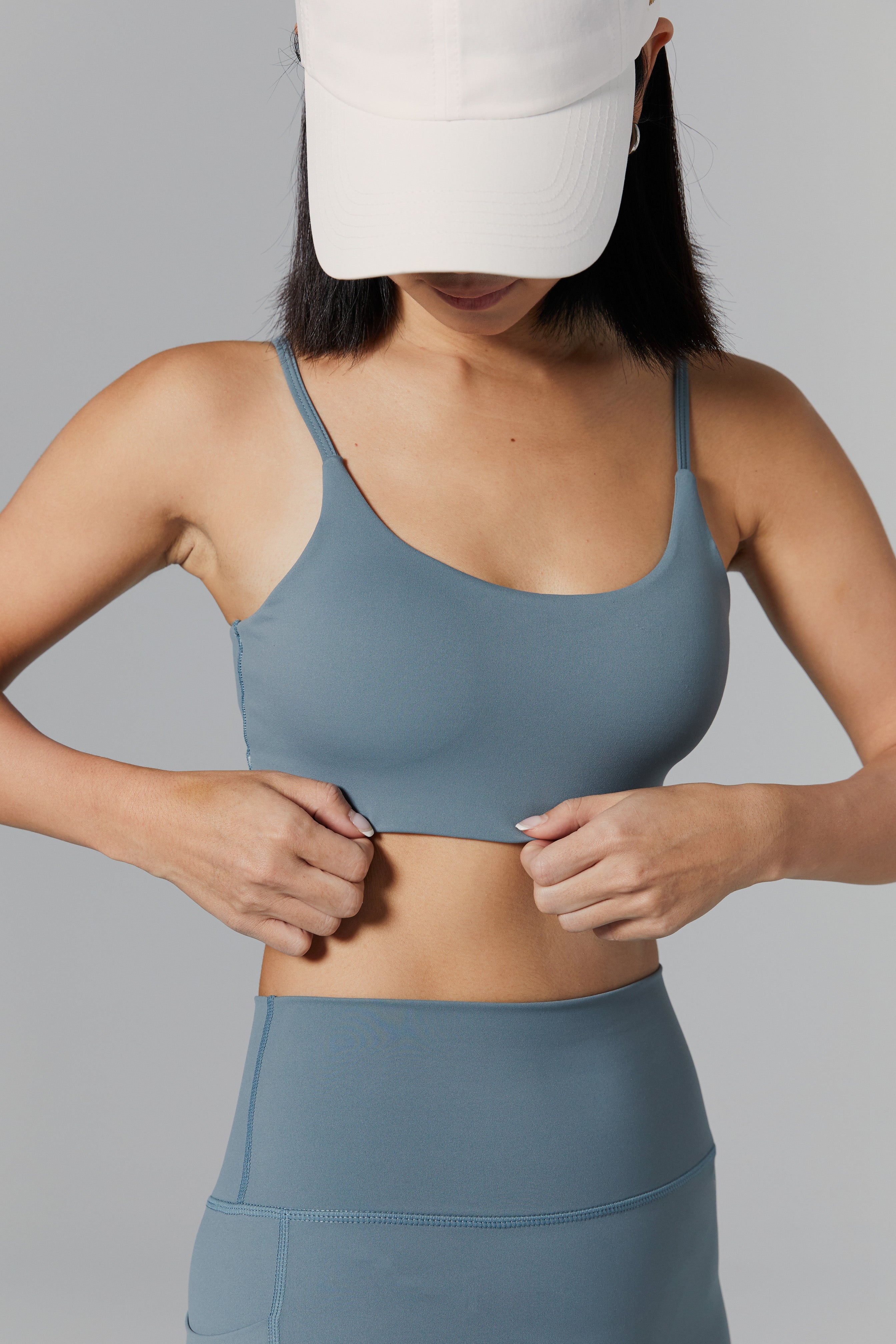 Flow H Sport Bra Top Light Support - Gray Blue / 細肩帶運動上衣 - 灰藍色