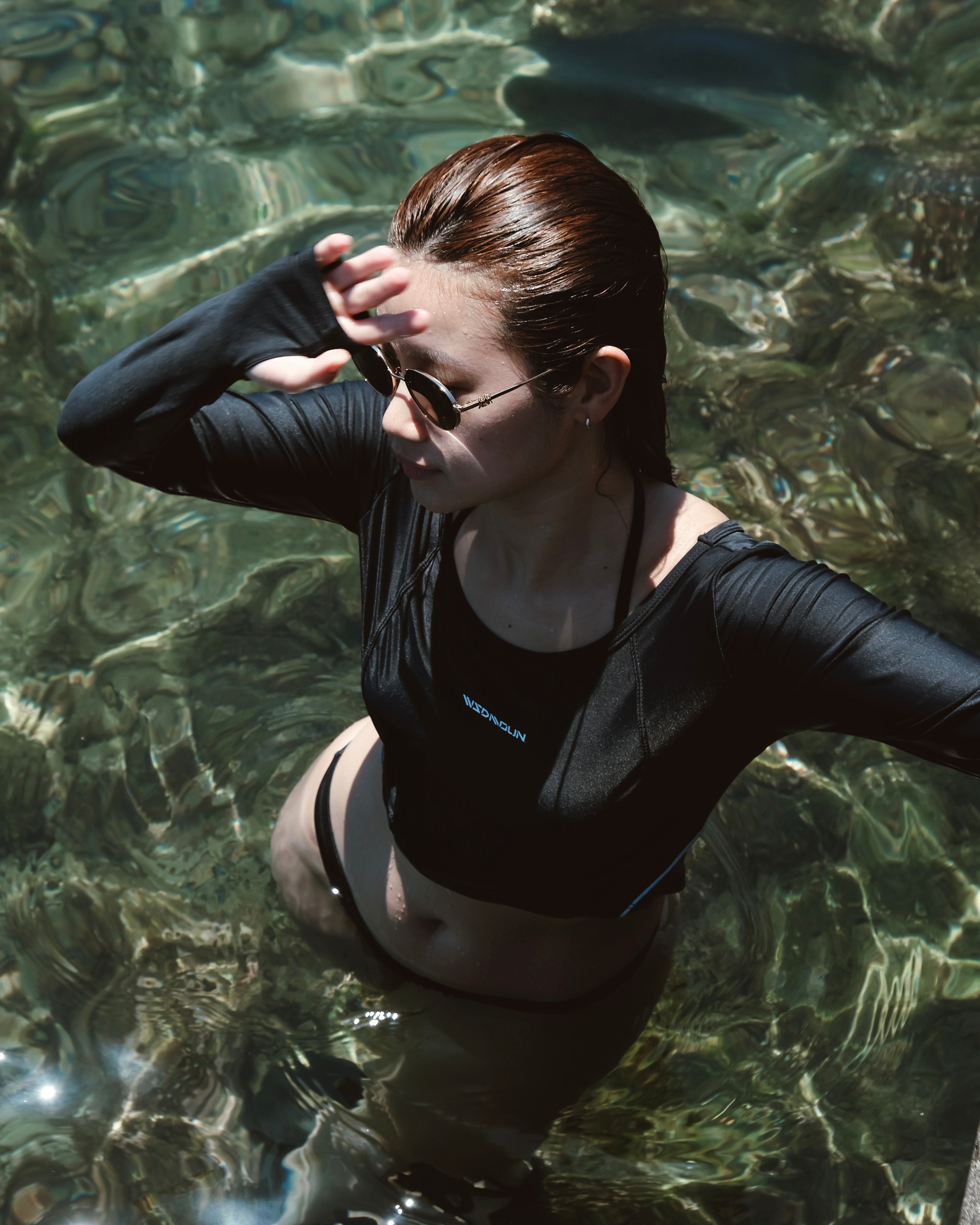 BOAT COLLAR L/S CROP TOP|一字領型長袖半身防曬衣