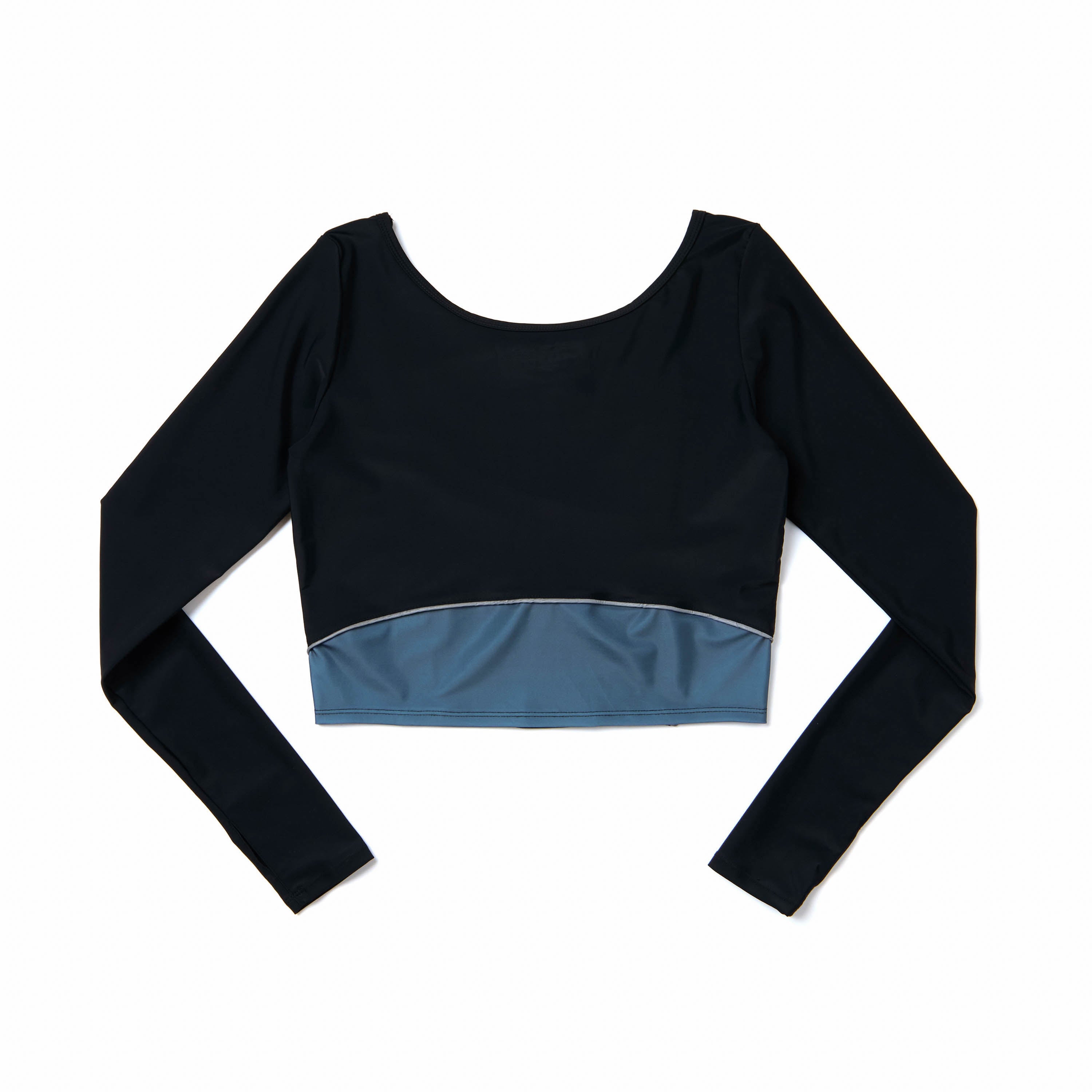 BOAT COLLAR L/S CROP TOP|一字領型長袖半身防曬衣