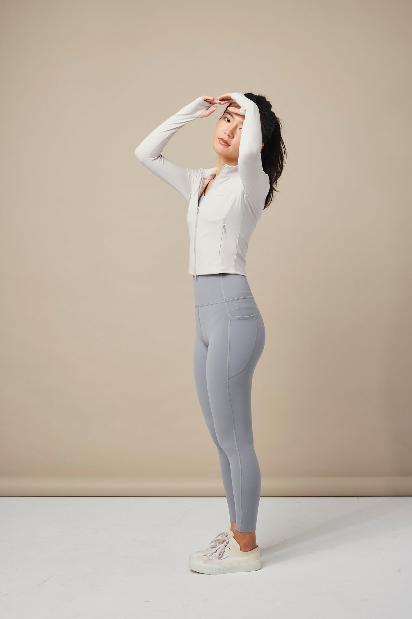 23" Pocket Utility Leggings - Gray /高腰流線口袋運動長褲 - 明灰色