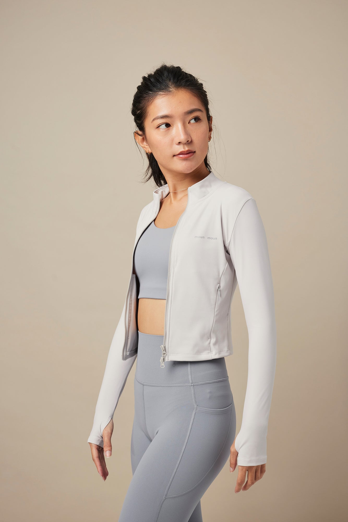 23" Pocket Utility Leggings - Gray|高腰流線口袋運動長褲 - 明灰色