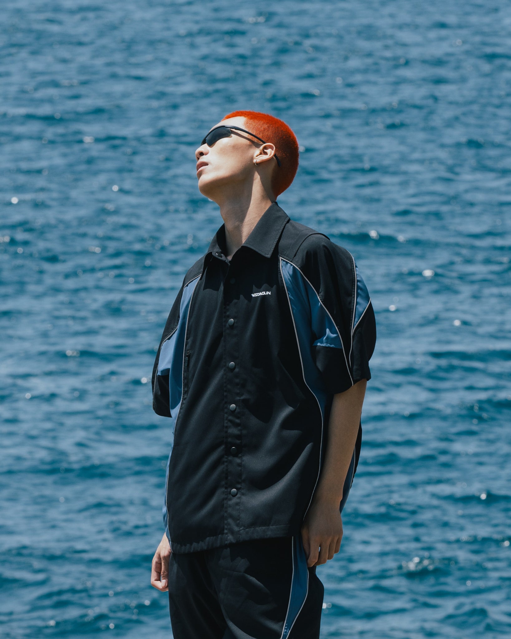 BLOCKING REFLECTIVE S/S SHIRT|拼色寬版短袖襯衫
