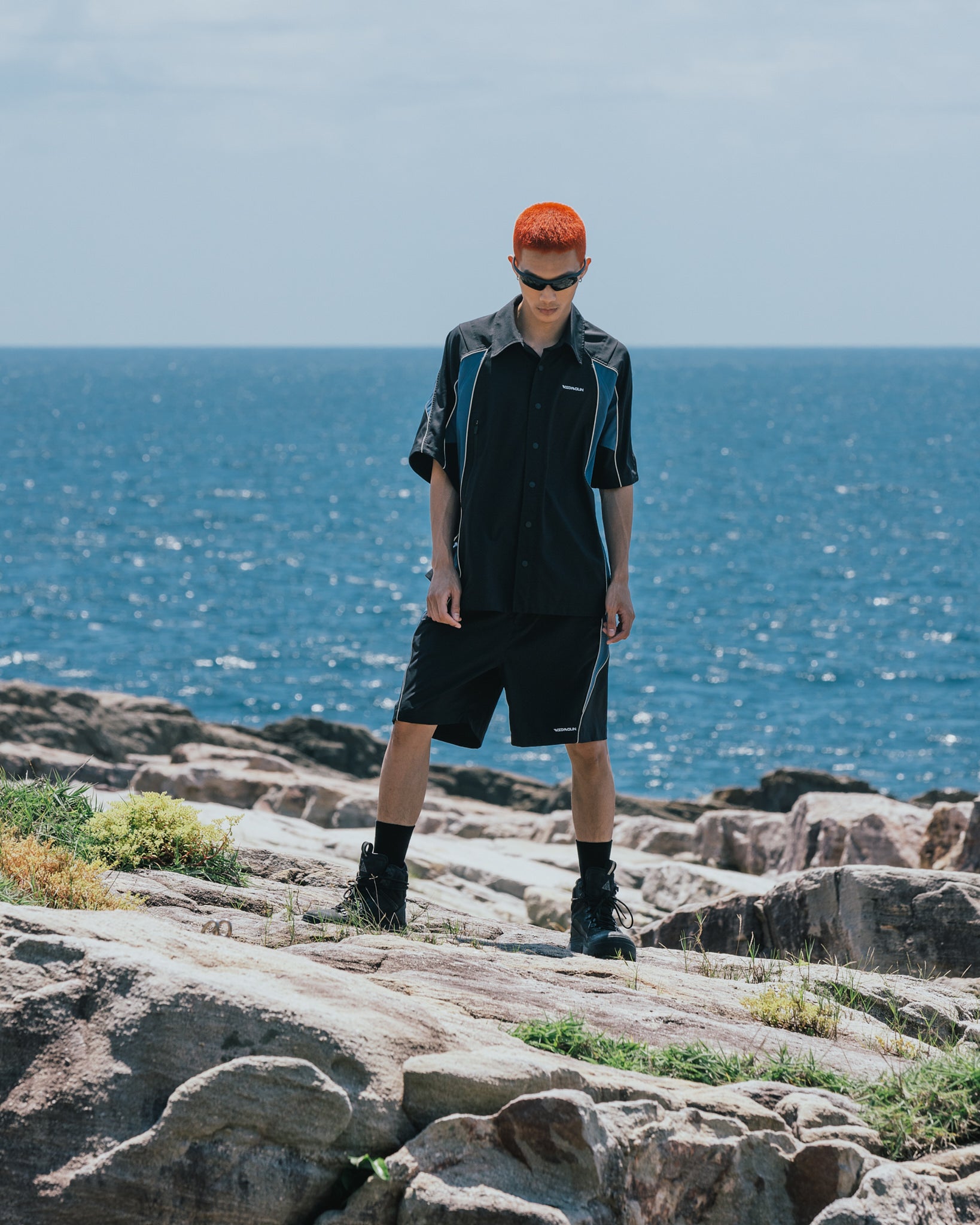 BLOCKING REFLECTIVE S/S SHIRT|拼色寬版短袖襯衫