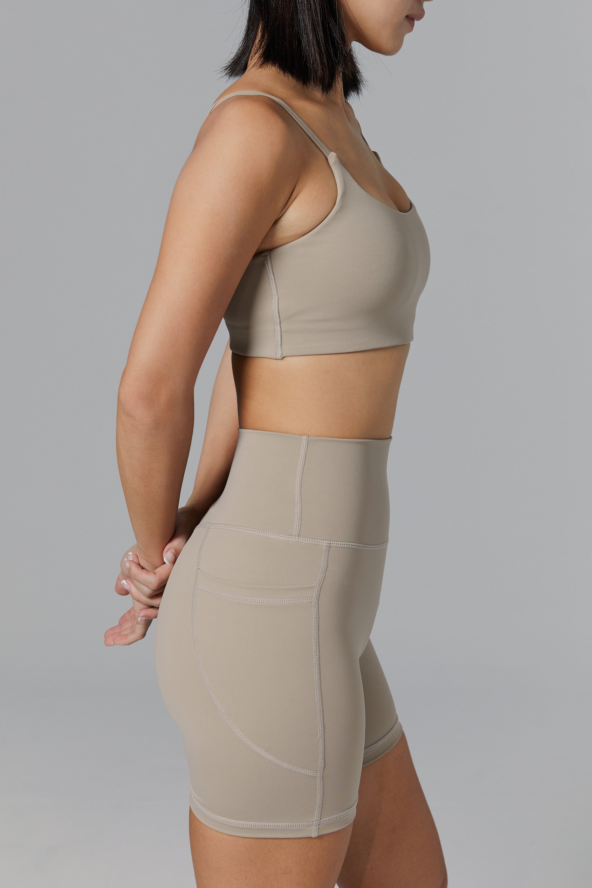 Flow H Sport Bra Top Light Support - Khaki / 細肩帶運動上衣 - 淺卡其