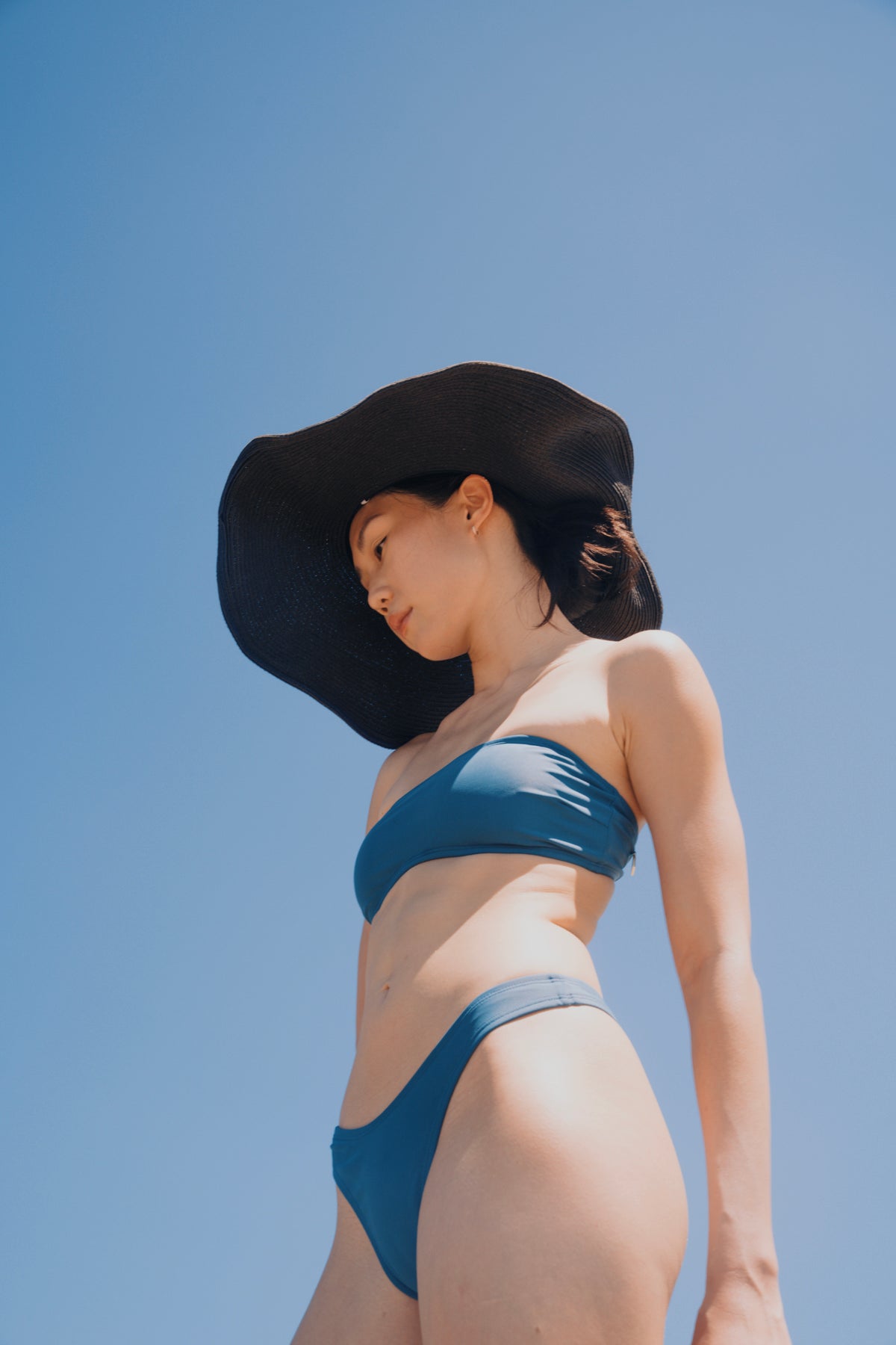 Brut Bandeau - GrayBlue｜簡單平口式上衣 - 灰藍色